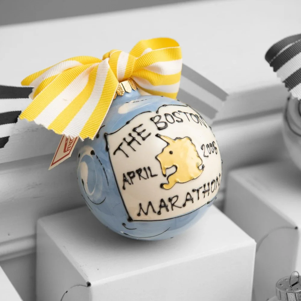 Hand Painted Pottery Ornaments Set 6 US Open PGA Golf Collectible